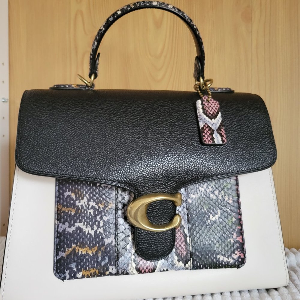 ❤️SOLD❤️ Coach Tabby Top Handle In Colorblock Snakeskin - Picture 3 of 13